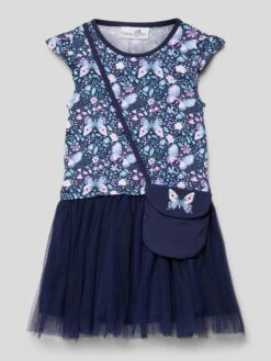Kleid Mit Tüll Inklusive Umhängetasche In Marineblau