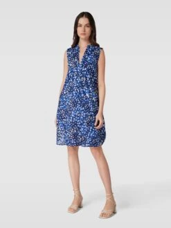 Marc O'Polo Knielanges Kleid Mit Allover-Muster In Blau