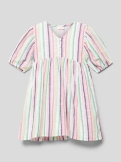 Kleid Mit Streifenmuster In Weiß