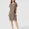 Knielanges Kleid Mit Animal-Print In Sand