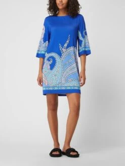 Kleid Mit Paisley-Musterin Blau