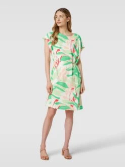 S.Oliver BLACK LABEL Knielanges Kleid Aus Viskose In Weiß