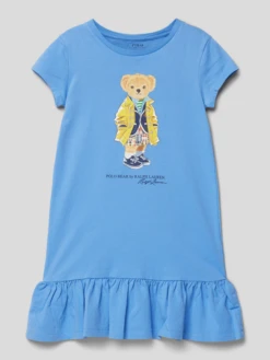 Kleid Mit Motiv-Print Modell 'BEAR DRESS' In Blau