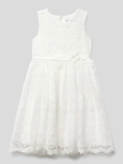 Kleid Mit Zierbesatz In Ecru