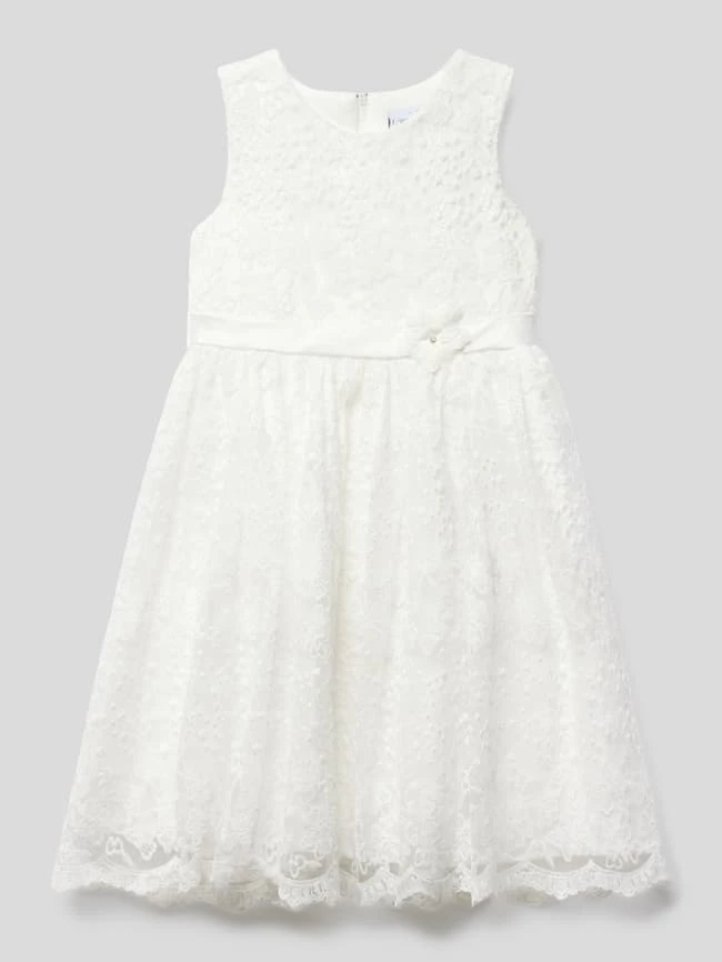 Kleid Mit Zierbesatz In Ecru 3 Kleid Mit Zierbesatz In Ecru