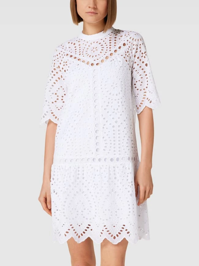Sportalm Knielanges Kleid Mit Lochstickerei Modell 'SEATTLE' In Weiß 5 Sportalm Knielanges Kleid Mit Lochstickerei Modell 'SEATTLE' In Weiß – Bild 4