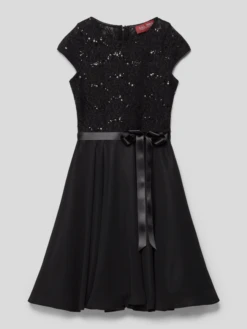 Kleid Mit Spitzenbesatz In Schwarz