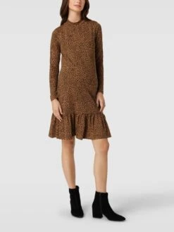 Mamalicious Umstands-Kleid In Knielänge Mit Allover-Muster In Hellbraun