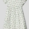 Kleid Mit Floralem Muster In Weiß