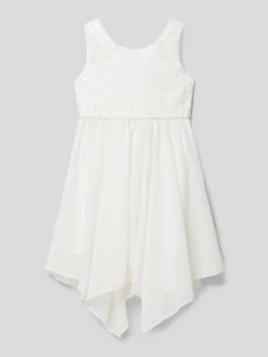 Kleid Mit Paillettenbesatz In Ecru