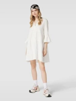 ONLY Knielanges Kleid Im Stufen-Look Modell 'THYRA' In Offwhite