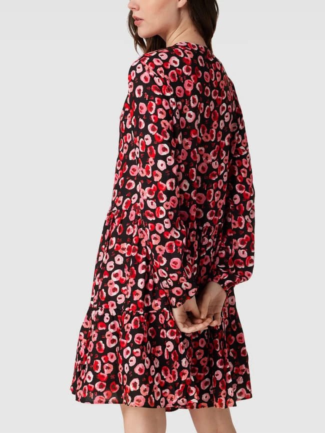 Taifun Knielanges Kleid Mit Floralem Muster In Schwarz 7 Taifun Knielanges Kleid Mit Floralem Muster In Schwarz – Bild 5