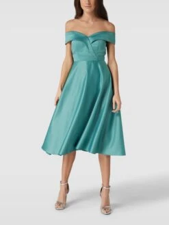 Knielanges Kleid Mit Herz-Ausschnitt In Mint
