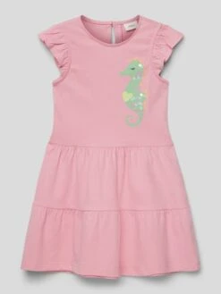 Kleid Mit Motiv-Print In Rosa