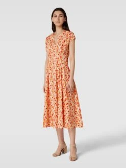 Kleid Mit Allover-Muster In Rot