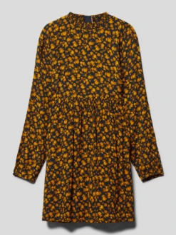 Kleid Mit Allover-Muster In Senfgelb