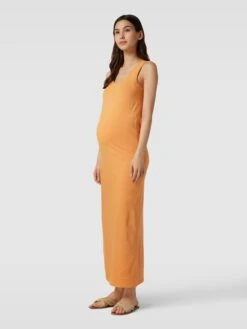 Mamalicious Umstands-Kleid Mit U-Ausschnitt Modell 'MIA' In Apricot