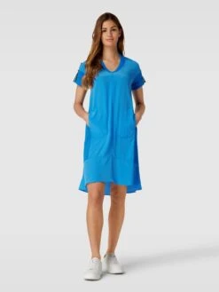 MARC CAIN Knielanges Kleid Mit Zierbesatz In Royalblau