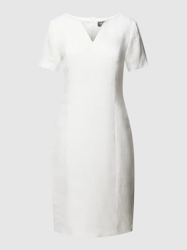 White Label Knielanges Kleid Mit V-Ausschnitt In Weiß 4 White Label Knielanges Kleid Mit V-Ausschnitt In Weiß – Bild 2