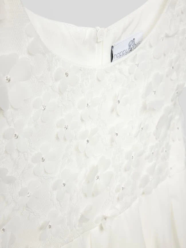 Kleid Mit Floralem Zierbesatz In Ecru 4 Kleid Mit Floralem Zierbesatz In Ecru – Bild 2