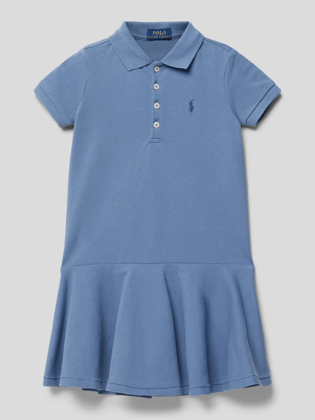 Kleid Mit Polokragen Modell 'POLO DRES-DRESSES-KNIT' In Rauchblau