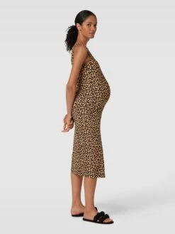 Mamalicious Umstands-Kleid Mit Animal-Print Modell 'MIA' In Schwarz