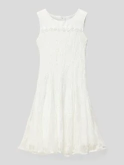 Kleid Mit Floraler Spitze In Ecru