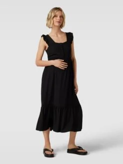 Mamalicious Umstands-Kleid Mit Kurzer Knopfleiste In Schwarz