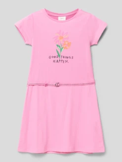 Kleid Mit Motiv-Print In Pink