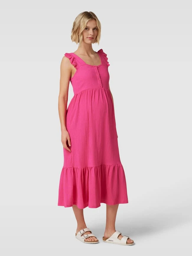 Mamalicious Umstands-Kleid Mit Kurzer Knopfleiste In Pink 6 Mamalicious Umstands-Kleid Mit Kurzer Knopfleiste In Pink – Bild 4