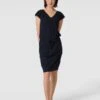 Knielanges Kleid Mit Tunnelzug Modell 'GIRA' In Marineblau