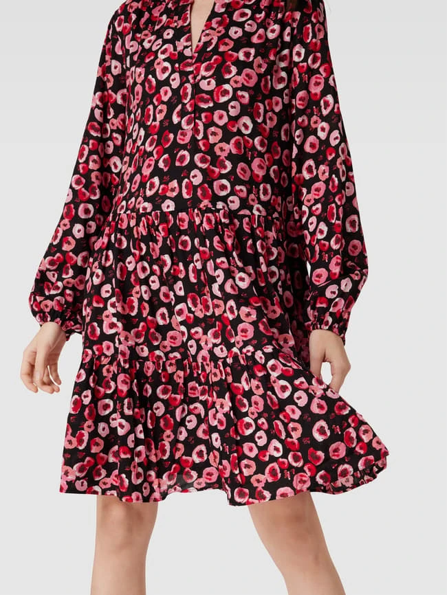 Taifun Knielanges Kleid Mit Floralem Muster In Schwarz 5 Taifun Knielanges Kleid Mit Floralem Muster In Schwarz – Bild 3