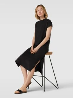 T-Shirt-Kleid Mit Kappärmeln In Schwarz