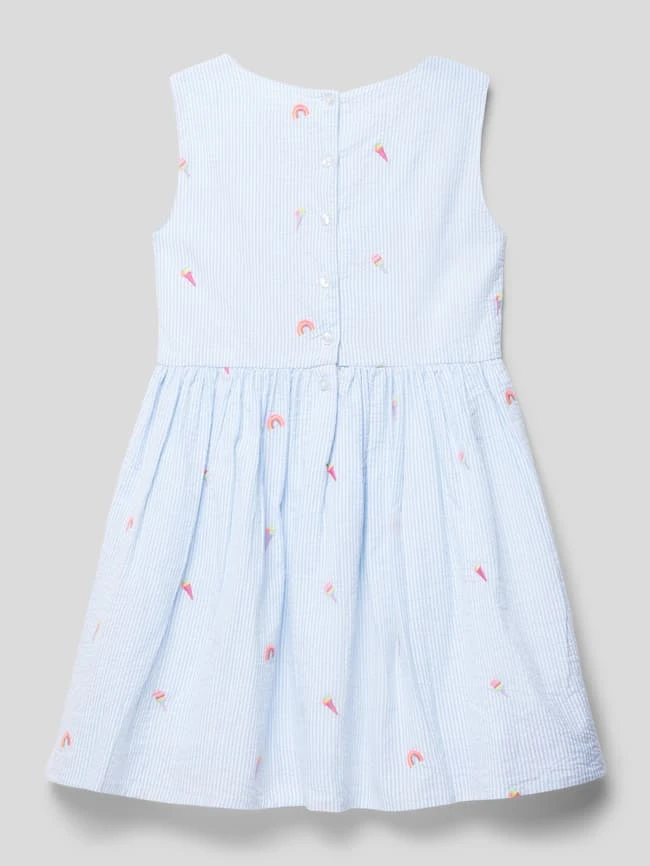 Kleid Mit Motiv-Stitchings In Bleu 5 Kleid Mit Motiv-Stitchings In Bleu – Bild 3