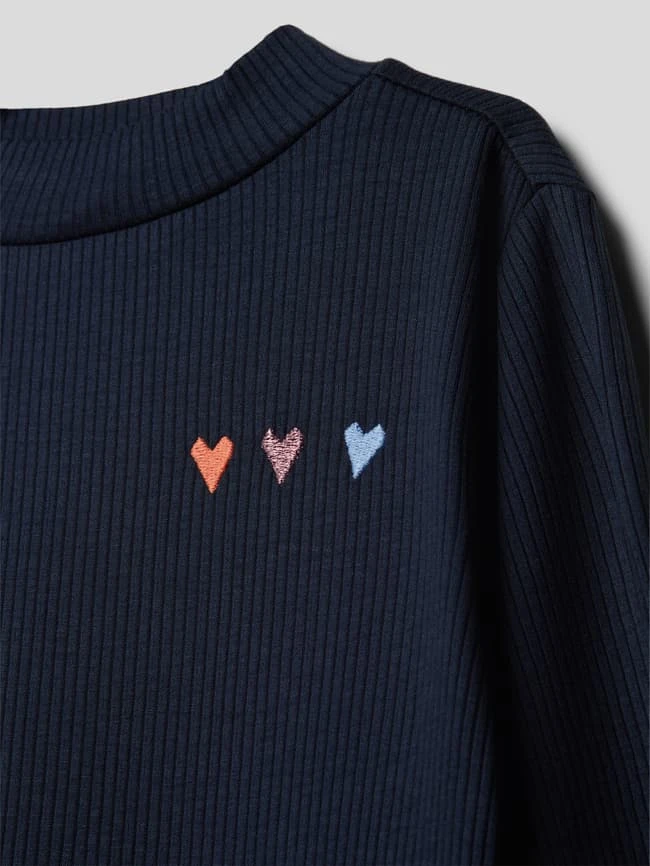 Kleid Mit Motiv-Stitching In Marineblau 4 Kleid Mit Motiv-Stitching In Marineblau – Bild 2