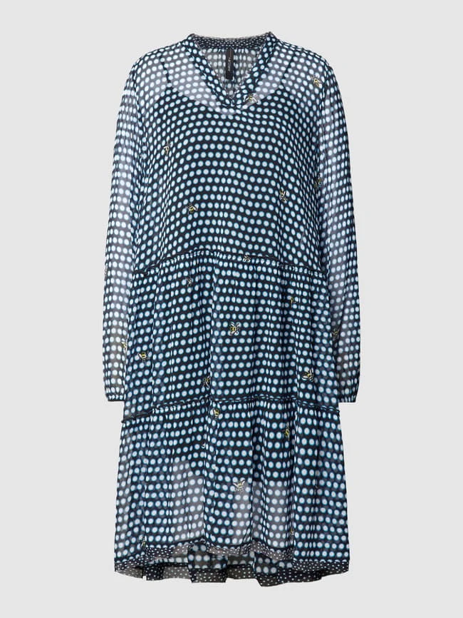 MARC CAIN Knielanges Kleid Mit Allover-Muster In Schwarz 4 MARC CAIN Knielanges Kleid Mit Allover-Muster In Schwarz – Bild 2