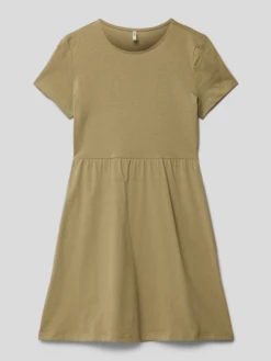 ONLY Kleid Mit Rundhalsausschnitt Modell 'STELLA' In Olivgrün