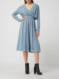 S.Oliver BLACK LABEL Kleid Aus Modalmischungin Hellblau Meliert