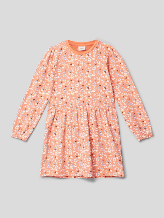 Kleid Mit Allover-Muster In Orange 3 Kleid Mit Allover-Muster In Orange