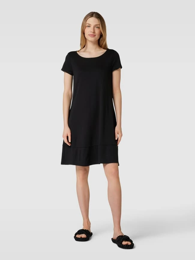 MORE&MORE Knielanges T-Shirt-Kleid Aus Viskose-Mix Mit Eingrifftaschen In Schwarz 3 MORE&MORE Knielanges T-Shirt-Kleid Aus Viskose-Mix Mit Eingrifftaschen In Schwarz