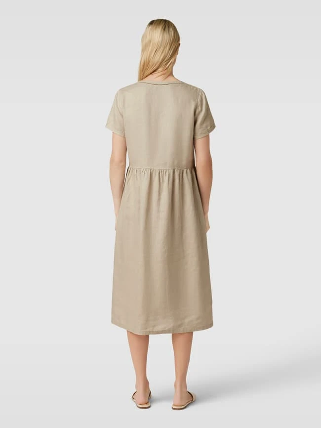 Knielanges Kleid Aus Leinen In Sand 7 Knielanges Kleid Aus Leinen In Sand – Bild 5