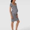 Mamalicious Umstands-Kleid Mit Streifenmuster Modell 'MIA' In Marineblau
